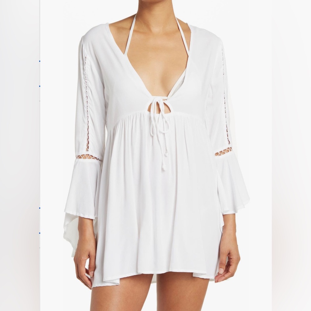 Boho Me Lace Inset Tunic White Medium NWT Nordstrom Swim Coverup